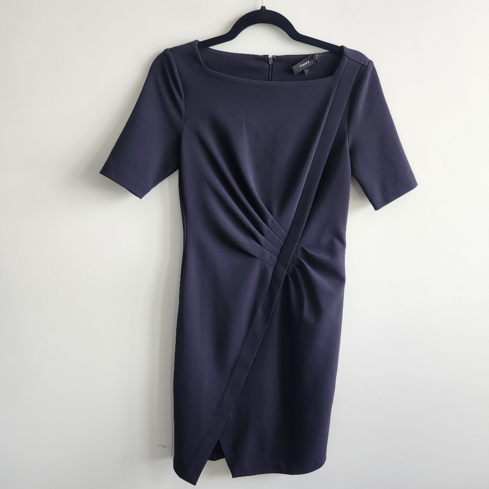 Theory Navy Blue Sheath Dress